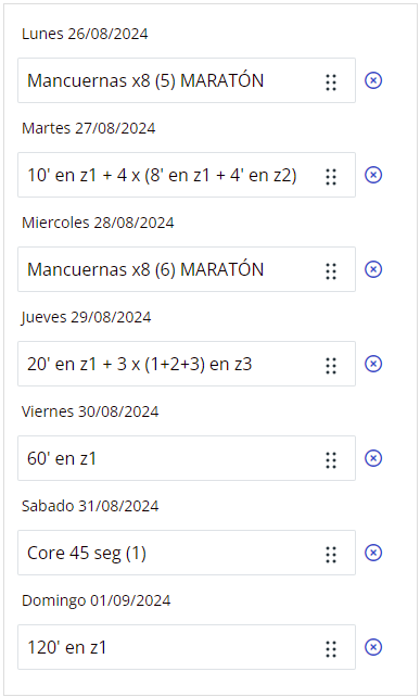 Planes de Entrenamiento mensuales