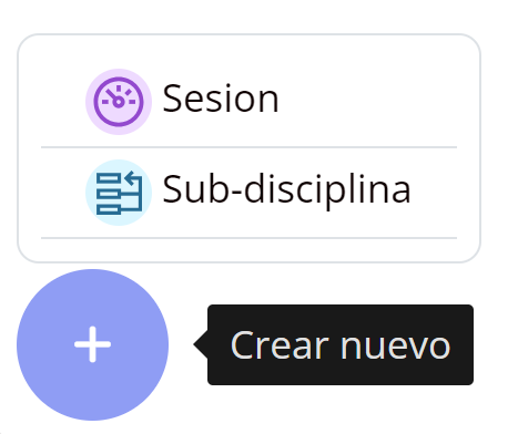 Crear nueva sesión de entrenamiento botón